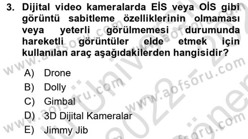  Sayısal Görüntüleme Teknolojileri Dersi 2022 - 2023 Yılı (Final) Dönem Sonu Sınav Soruları 3. Soru