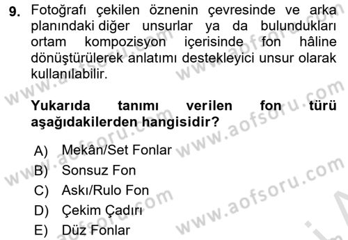  Sayısal Görüntüleme Teknolojileri Dersi 2022 - 2023 Yılı (Final) Dönem Sonu Sınav Soruları 9. Soru