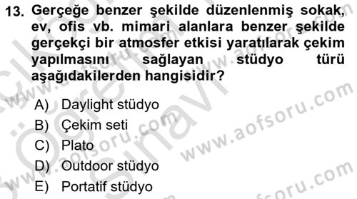  Sayısal Görüntüleme Teknolojileri Dersi 2022 - 2023 Yılı Yaz Okulu Sınav Soruları 13. Soru