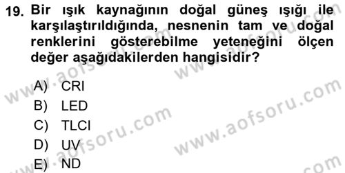  Sayısal Görüntüleme Teknolojileri Dersi Ara Sınavı Deneme Sınav Soruları 19. Soru