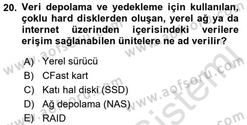  Sayısal Görüntüleme Teknolojileri Dersi Ara Sınavı Deneme Sınav Soruları 20. Soru