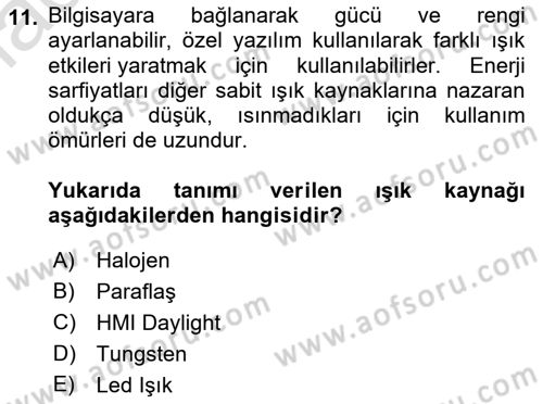  Sayısal Görüntüleme Teknolojileri Dersi 2023 - 2024 Yılı (Final) Dönem Sonu Sınav Soruları 11. Soru