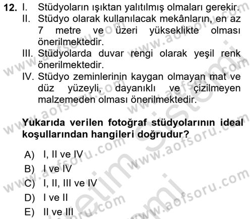  Sayısal Görüntüleme Teknolojileri Dersi 2023 - 2024 Yılı (Final) Dönem Sonu Sınav Soruları 12. Soru