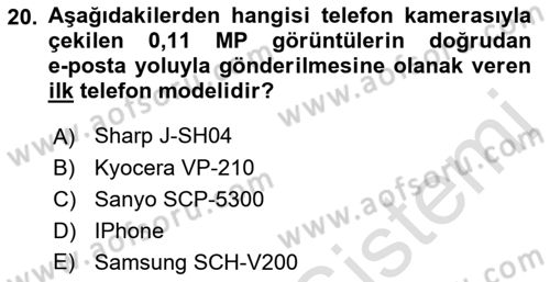  Sayısal Görüntüleme Teknolojileri Dersi 2023 - 2024 Yılı (Final) Dönem Sonu Sınav Soruları 20. Soru