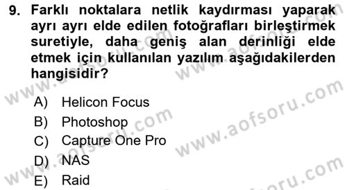  Sayısal Görüntüleme Teknolojileri Dersi 2023 - 2024 Yılı (Final) Dönem Sonu Sınav Soruları 9. Soru