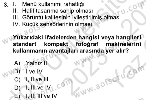  Sayısal Görüntüleme Teknolojileri Dersi 2023 - 2024 Yılı Yaz Okulu Sınav Soruları 3. Soru