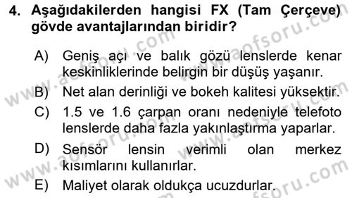  Sayısal Görüntüleme Teknolojileri Dersi 2023 - 2024 Yılı Yaz Okulu Sınav Soruları 4. Soru