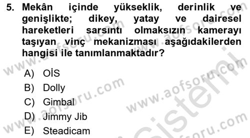  Sayısal Görüntüleme Teknolojileri Dersi 2023 - 2024 Yılı Yaz Okulu Sınav Soruları 5. Soru
