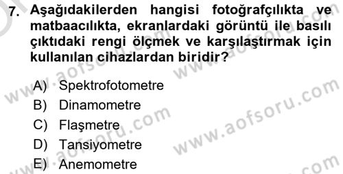  Sayısal Görüntüleme Teknolojileri Dersi 2023 - 2024 Yılı Yaz Okulu Sınav Soruları 7. Soru