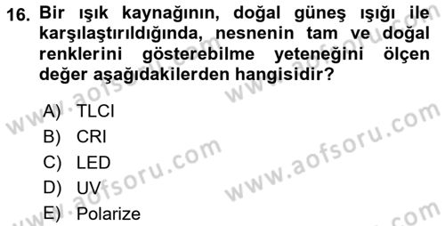  Sayısal Görüntüleme Teknolojileri Dersi 2024 - 2025 Yılı (Vize) Ara Sınav Soruları 16. Soru