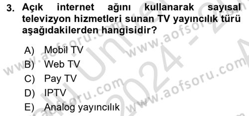  Sayısal Görüntüleme Teknolojileri Dersi 2024 - 2025 Yılı (Vize) Ara Sınav Soruları 3. Soru