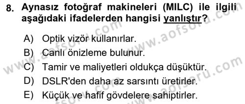  Sayısal Görüntüleme Teknolojileri Dersi 2024 - 2025 Yılı (Vize) Ara Sınav Soruları 8. Soru
