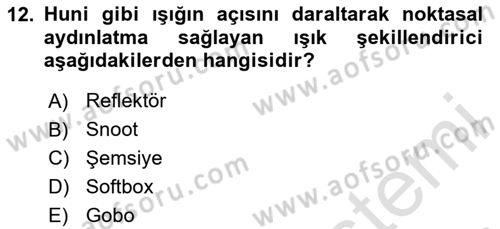  Sayısal Görüntüleme Teknolojileri Dersi 2024 - 2025 Yılı Yaz Okulu Sınav Soruları 12. Soru