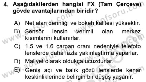  Sayısal Görüntüleme Teknolojileri Dersi 2024 - 2025 Yılı Yaz Okulu Sınav Soruları 4. Soru