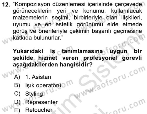  Sayısal Görüntüleme Teknolojileri Dersi 2025 - 2026 Yılı (Final) Dönem Sonu Sınav Soruları 12. Soru