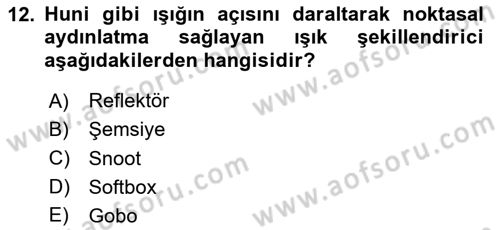  Sayısal Görüntüleme Teknolojileri Dersi 2025 - 2026 Yılı Yaz Okulu Sınav Soruları 12. Soru