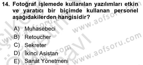  Sayısal Görüntüleme Teknolojileri Dersi 2025 - 2026 Yılı Yaz Okulu Sınav Soruları 14. Soru