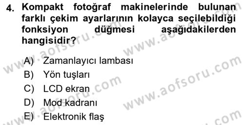  Sayısal Görüntüleme Teknolojileri Dersi 2025 - 2026 Yılı Yaz Okulu Sınav Soruları 4. Soru