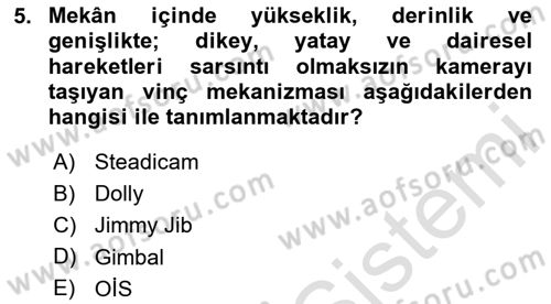  Sayısal Görüntüleme Teknolojileri Dersi 2025 - 2026 Yılı Yaz Okulu Sınav Soruları 5. Soru