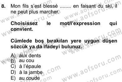 Fransızca 2 Dersi 2012 - 2013 Yılı (Vize) Ara Sınavı 8. Soru