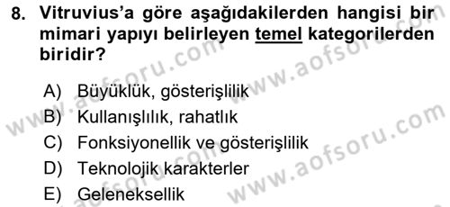 Temel Sanat ve Tasarım Eğitimi Dersi Ara Sınavı Deneme Sınav Soruları 8. Soru