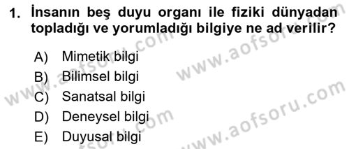 Temel Sanat ve Tasarım Eğitimi Dersi 2021 - 2022 Yılı (Final) Dönem Sonu Sınav Soruları 1. Soru