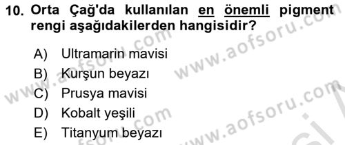 Temel Sanat ve Tasarım Eğitimi Dersi 2021 - 2022 Yılı (Final) Dönem Sonu Sınav Soruları 10. Soru