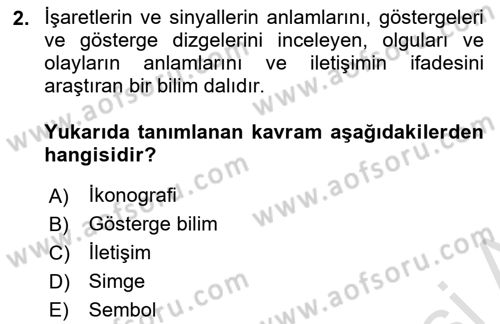 Temel Sanat ve Tasarım Eğitimi Dersi 2021 - 2022 Yılı (Final) Dönem Sonu Sınav Soruları 2. Soru