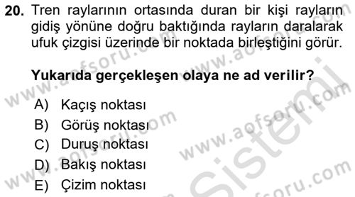 Temel Sanat ve Tasarım Eğitimi Dersi 2021 - 2022 Yılı (Final) Dönem Sonu Sınav Soruları 20. Soru