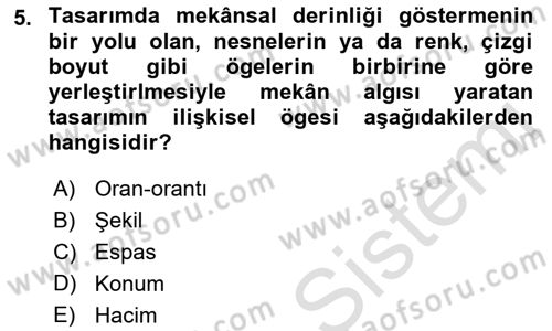 Temel Sanat ve Tasarım Eğitimi Dersi 2021 - 2022 Yılı (Final) Dönem Sonu Sınav Soruları 5. Soru