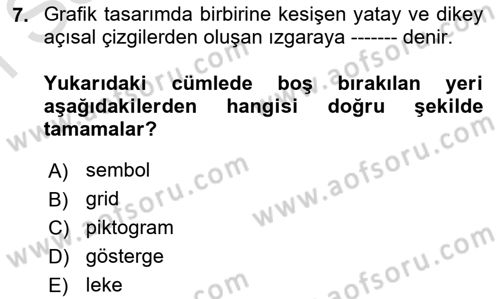 Temel Sanat ve Tasarım Eğitimi Dersi 2021 - 2022 Yılı (Final) Dönem Sonu Sınav Soruları 7. Soru