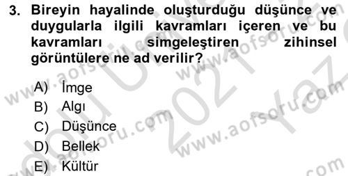 Temel Sanat ve Tasarım Eğitimi Dersi 2021 - 2022 Yılı Yaz Okulu Sınav Soruları 3. Soru