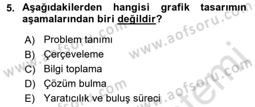 Temel Sanat ve Tasarım Eğitimi Dersi 2021 - 2022 Yılı Yaz Okulu Sınav Soruları 5. Soru