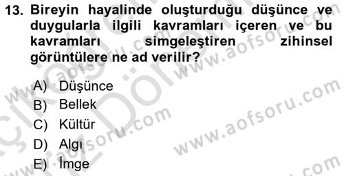 Temel Sanat ve Tasarım Eğitimi Dersi 2022 - 2023 Yılı (Vize) Ara Sınav Soruları 13. Soru