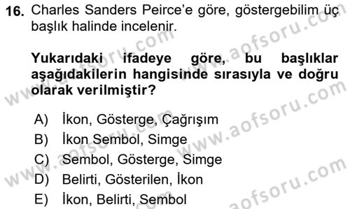 Temel Sanat ve Tasarım Eğitimi Dersi 2022 - 2023 Yılı (Vize) Ara Sınav Soruları 16. Soru