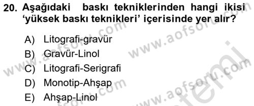 Temel Sanat ve Tasarım Eğitimi Dersi 2022 - 2023 Yılı (Vize) Ara Sınav Soruları 20. Soru