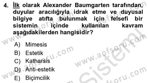 Temel Sanat ve Tasarım Eğitimi Dersi 2022 - 2023 Yılı (Vize) Ara Sınav Soruları 4. Soru