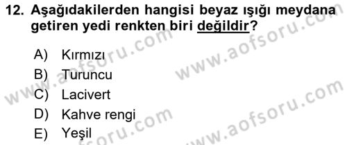 Temel Sanat ve Tasarım Eğitimi Dersi 2022 - 2023 Yılı (Final) Dönem Sonu Sınav Soruları 12. Soru