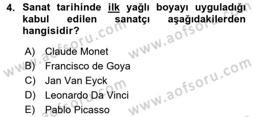 Temel Sanat ve Tasarım Eğitimi Dersi 2022 - 2023 Yılı (Final) Dönem Sonu Sınav Soruları 4. Soru