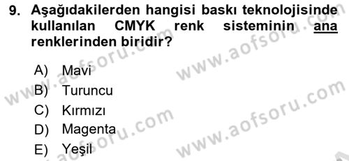 Temel Sanat ve Tasarım Eğitimi Dersi 2022 - 2023 Yılı (Final) Dönem Sonu Sınav Soruları 9. Soru
