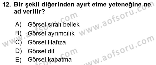 Temel Sanat ve Tasarım Eğitimi Dersi Ara Sınavı Deneme Sınav Soruları 12. Soru