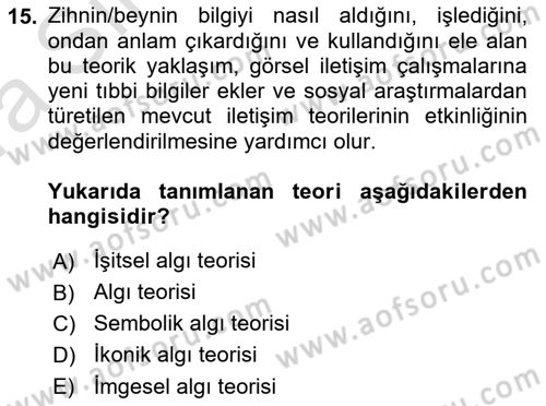 Temel Sanat ve Tasarım Eğitimi Dersi Ara Sınavı Deneme Sınav Soruları 15. Soru