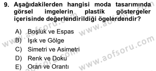 Temel Sanat ve Tasarım Eğitimi Dersi Ara Sınavı Deneme Sınav Soruları 9. Soru