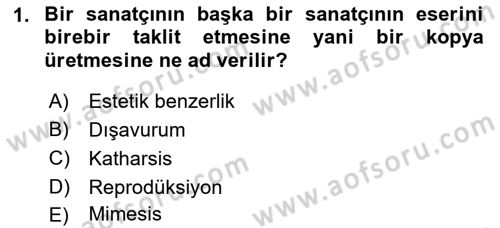 Temel Sanat ve Tasarım Eğitimi Dersi 2023 - 2024 Yılı (Final) Dönem Sonu Sınav Soruları 1. Soru