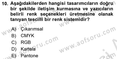 Temel Sanat ve Tasarım Eğitimi Dersi 2023 - 2024 Yılı (Final) Dönem Sonu Sınav Soruları 10. Soru