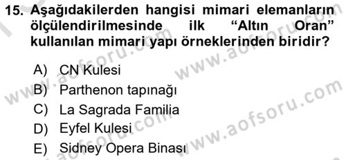 Temel Sanat ve Tasarım Eğitimi Dersi 2023 - 2024 Yılı (Final) Dönem Sonu Sınav Soruları 15. Soru