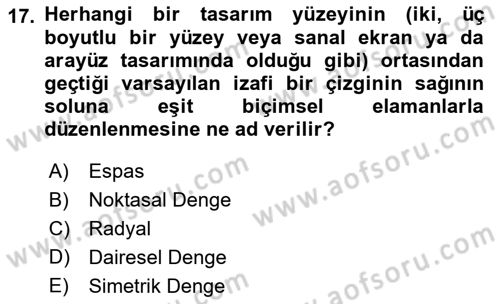 Temel Sanat ve Tasarım Eğitimi Dersi 2023 - 2024 Yılı (Final) Dönem Sonu Sınav Soruları 17. Soru