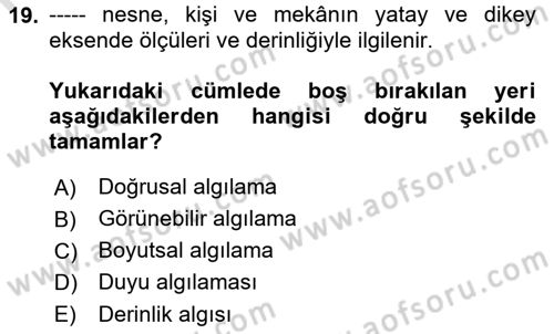 Temel Sanat ve Tasarım Eğitimi Dersi 2023 - 2024 Yılı (Final) Dönem Sonu Sınav Soruları 19. Soru