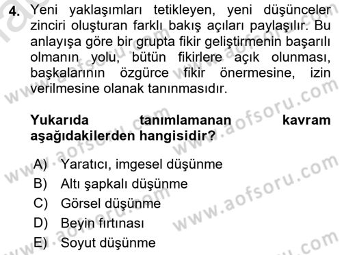 Temel Sanat ve Tasarım Eğitimi Dersi 2023 - 2024 Yılı (Final) Dönem Sonu Sınav Soruları 4. Soru