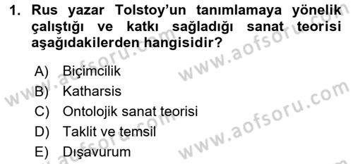 Temel Sanat ve Tasarım Eğitimi Dersi 2023 - 2024 Yılı Yaz Okulu Sınav Soruları 1. Soru
